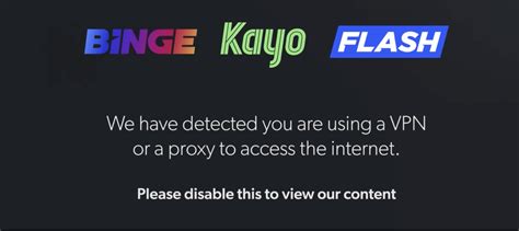 kayo how to disable vpn.